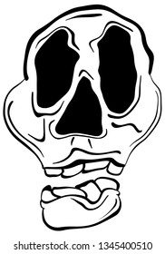 Wobbly Abstract Skull Face Illustration Vector