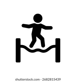 Ícone Da Ponte Vacilante Isolado No Plano De Fundo Branco 
