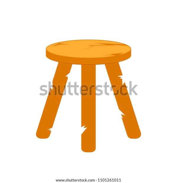 Wobbly Three Legged Stool Clipart Image Stock Vector (Royalty Free