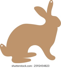 Wodden Easter bunny sign. Easter egg hunt vector illustration