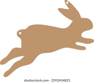 Wodden Easter bunny sign. Easter egg hunt vector illustration