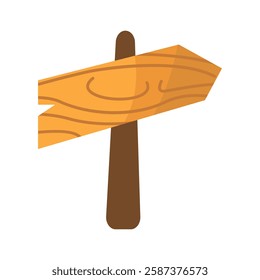 Wodden sign board illustration. Cartoon wooden pointers. Wood pointer stick, arrows sign. Ui game board, road plank or direction signpost. Isolated blank panel recent vector