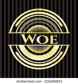 Woe golden emblem. Vector Illustration. Detailed. 