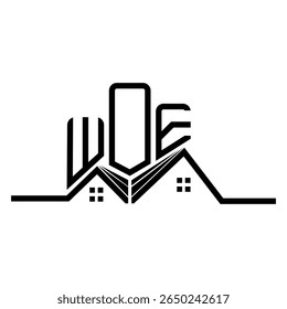 WOE Real State logo design, WOE logotipo simples e moderno. WOE design de alfabeto luxuoso  