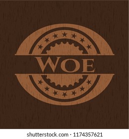 Woe Retro Wooden Emblem Stock Vector Royalty Free