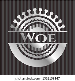 Woe silver shiny emblem]. Vector Illustration. Mosaic.