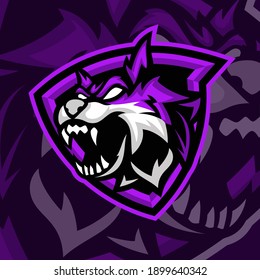 woft purple gaming maccot logoesport premium vector