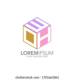WOH letter logo. Hexagon logo