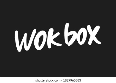 Wok Box hand drawn lettering logo for business, print and advertising.