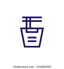 Wok box outline vector icon. Noodle symbol