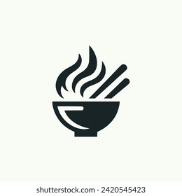 wok food chinese logo vector illustration template design