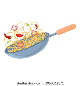 Wok food tomato icon. Cartoon of Wok food tomato vector icon for web design isolated on white background