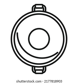 Wok fry pot icon outline vector. Cooking oil. Asian cook