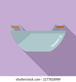 Vector plano del icono de la sartén. Cocina fresca. Cocina de aceite