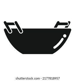 Vector simple del icono de la sartén. Cocina fresca. Cocina de aceite