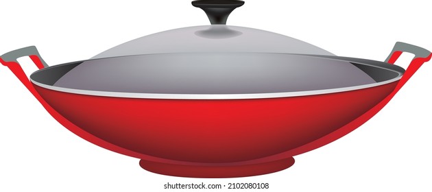 Wok frying pan for frying various foods in a large amount of vegetable oil