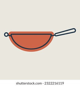 Icono de vector de pan de freida. Aparato de cocina. Símbolo gráfico para cocinar diseño de sitio web, logotipo, aplicación, interfaz de usuario