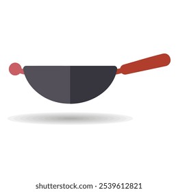 Icono de Vector de sartén de wok. Aparato de cocina. Símbolo del gráfico para cocinar el diseño del Sitio web, logotipo, App, UI