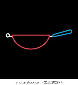 Vector de tambores metálicos de fritura aislado en el icono negro. Aparato de cocina. Símbolo gráfico para cocinar diseño de sitio web, logotipo, aplicación, interfaz de usuario