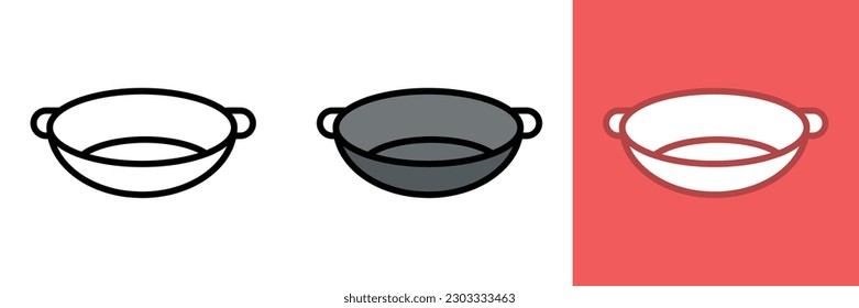 Wok Icon, The Wok icon represents a versatile and traditional cooking pan commonly used in Asian cuisine.