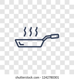 wok icon. Trendy linear wok logo concept on transparent background from kitchen collection