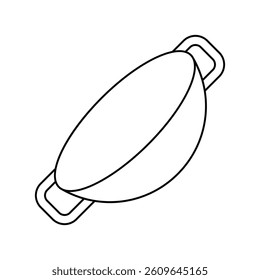 wok icon with white background vector stock illustration