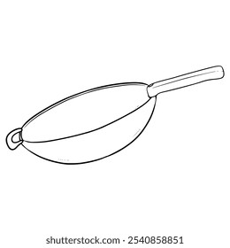 Wok illustration hand drawn outline vector