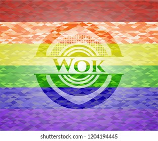 Wok lgbt colors emblem 