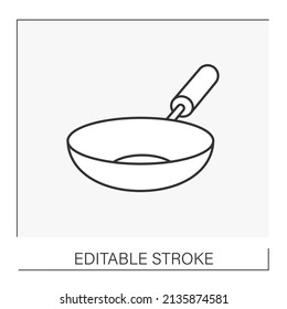  Icono de línea de trabajo. Artículos especiales de cocina para la preparación de alimentos. Cocina de fondo redonda. Concepto de herramientas de cocina. Ilustración vectorial aislada. Trazo editable