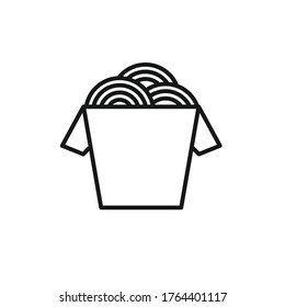 wok noodles box line icon, vector illustration