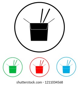 Wok noodles icon, logo on white background