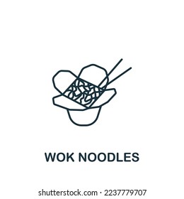 Wok Noodles icon. Monochrome simple Food Delivery icon for templates, web design and infographics
