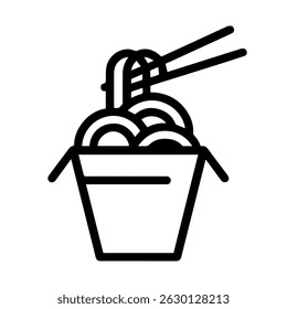 Wok noodles icon on white background vector
Vector chinese food icon