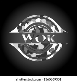 Wok on grey camo pattern