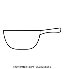 wok pan vector icon isolated on white background, vector illustration, cook wear, kitchen wear