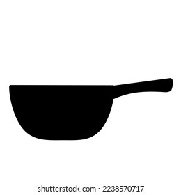 wok pan vector icon isolated on white background, vector illustration, cookware, kitchenware 