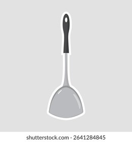 Wok Spatula Kitchen Sticker. Cute vector illustration of a wok spatula, ideal for Asian cooking, stir-frying, and kitchen themes