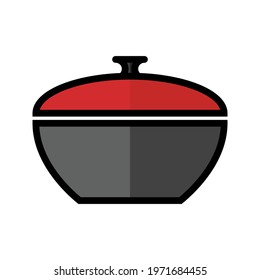 Wok vector color icon isolated on white background. Wok color icon for infographic, website or app.