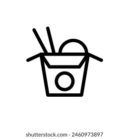 Wok vector line icon. Food icon collection. Thin signs for restaurant menu. Pixel perfect 64x64. Editable Strokes