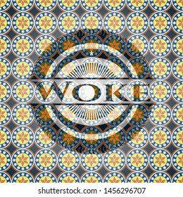 Woke arabic emblem background. Arabesque decoration.
