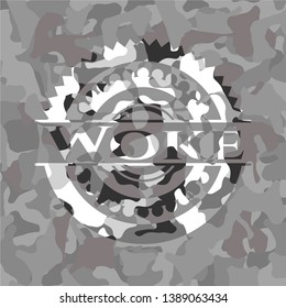 Woke grey camo emblem. Vector Illustration.