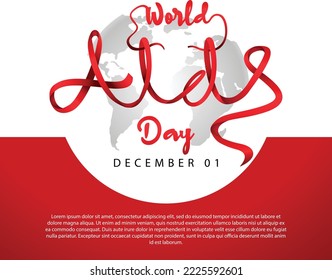 Wold Aids Day Background design ribbon text
