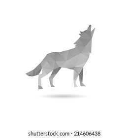 Wolf abstract isolated on a white backgrounds, vector illustration