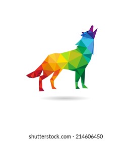 Wolf abstract isolated on a white backgrounds, vector illustration