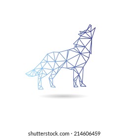 Wolf abstract isolated on a white backgrounds, vector illustration