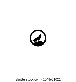 Wolf Abstract template logo design. simple flat style