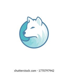 Wolf Abstract template logo design. simple flat style.