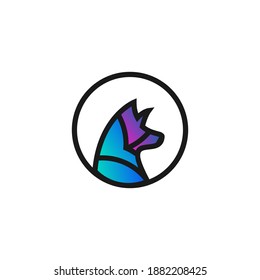 Wolf Abstract template logo design. simple flat style.