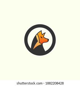 Wolf Abstract Template Logo Design. schlichter Flachstil.