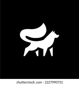 Wolf Abstract template logo design. simple flat style